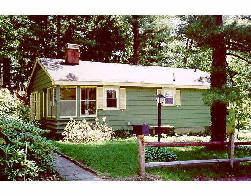 a front view of house with a garden