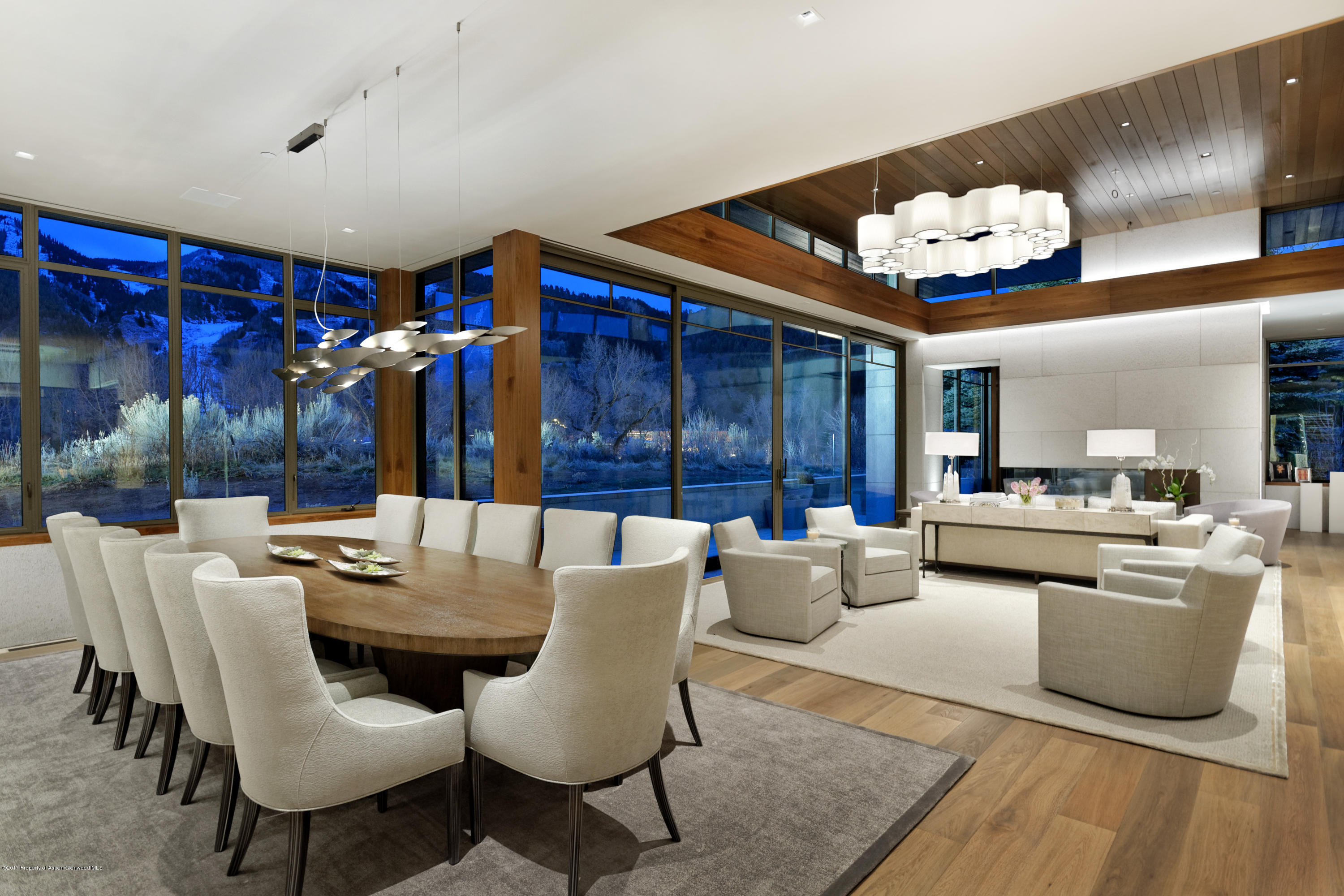 135 Miners Trail Road Aspen, CO 81611 - Photo 14 of 41 a living room with furniture kitchen view and a chandelier