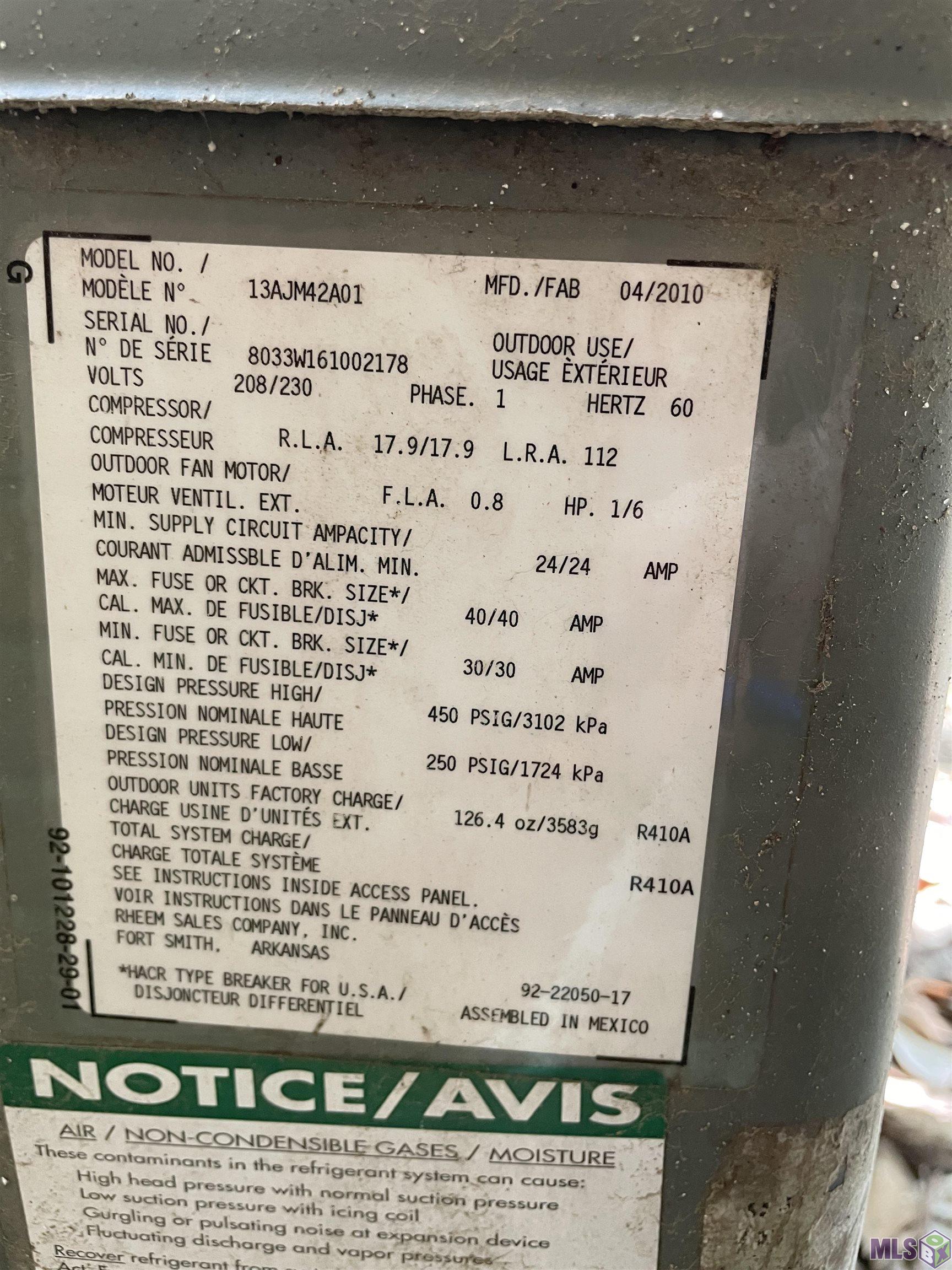 321 Huntington Drive St. George, LA 70810 - Photo 18 of 20 Rheem HVAC was serviced June 2025