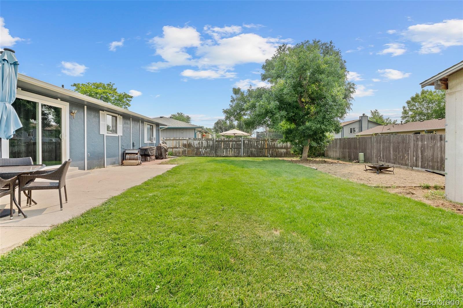 908 Trapper Drive Fort Lupton, CO 80621 - Photo 27 of 41 a swimming pool with outdoor seating and yard