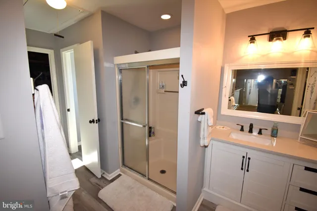 a workspace with furniture and book shelf