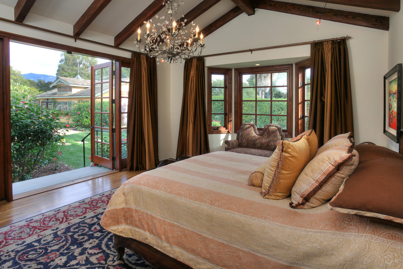 230 Hot Springs Road Santa Barbara, CA 93108 - Photo 4 of 13 Master Opens to Backyard
