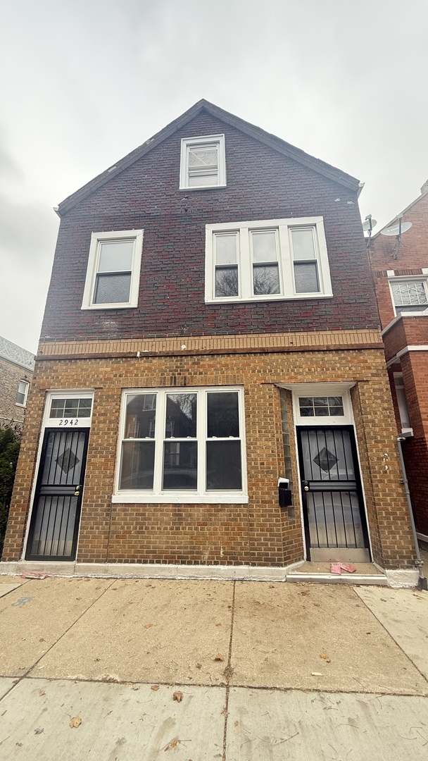 a front view of a building