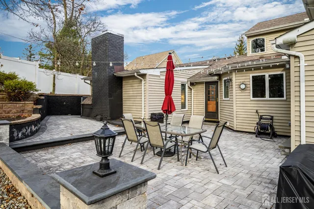 a view of a dinning tables and chairs in the patio