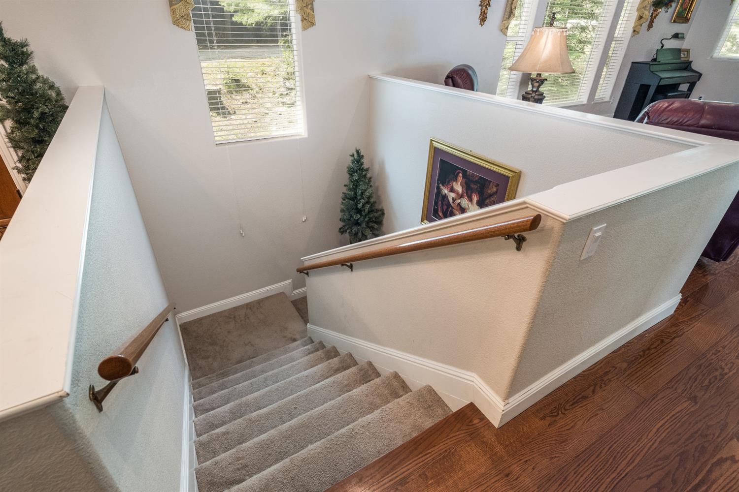 7703 Forest Drive Fish Camp, CA 93623 - Photo 23 of 48 a view of staircase with white walls and a window