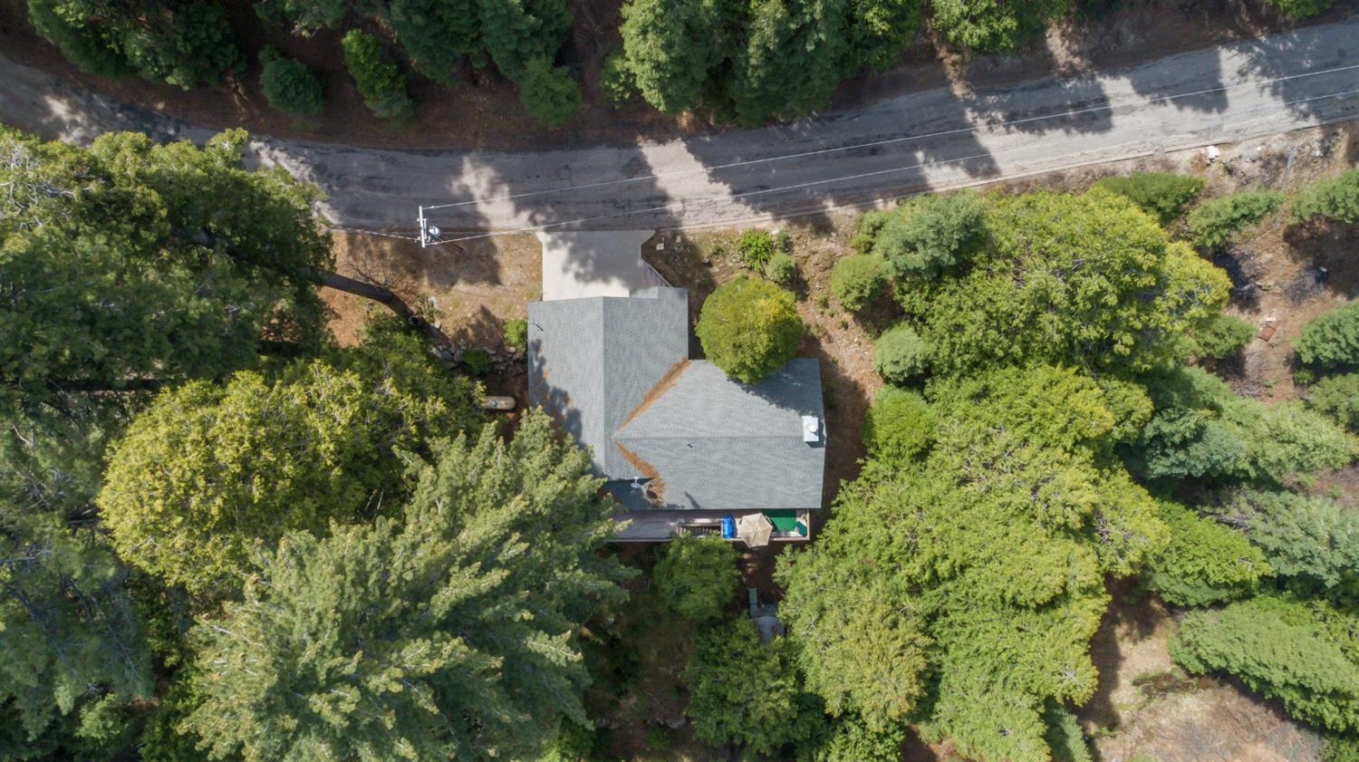 7703 Forest Drive Fish Camp, CA 93623 - Photo 3 of 48 an aerial view of a house with a yard and garden