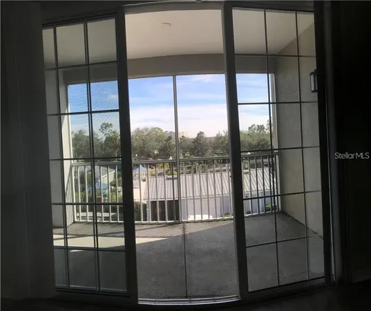 a view of a glass door