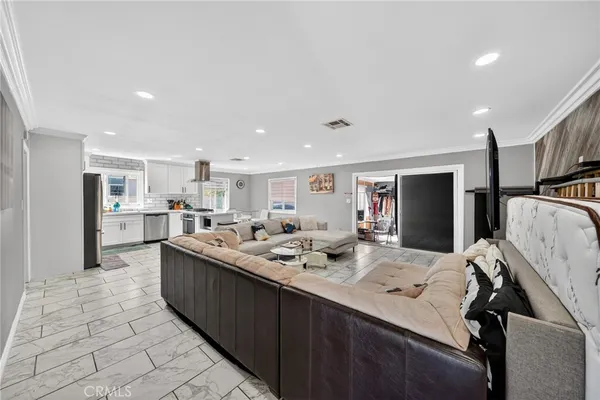 a living room with furniture