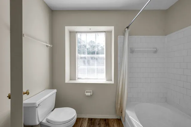 a bathroom with a toilet a sink and shower