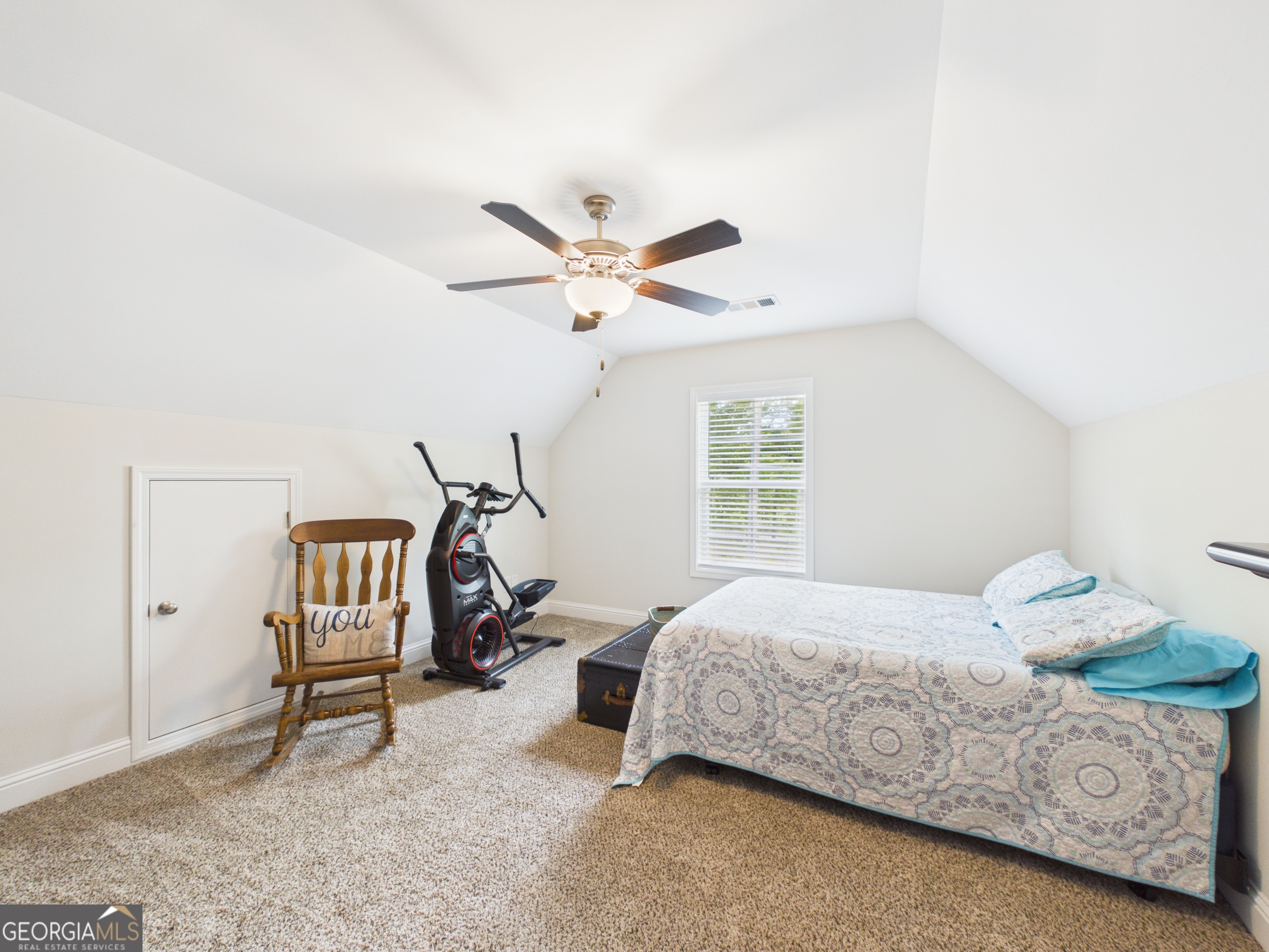 143 Terry Lane Fortson, GA 31808 - Photo 28 of 46 a bedroom with a bed and a ceiling fan