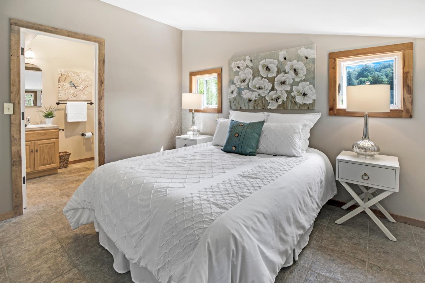 241 Bronco Road Soquel, CA 95073 - Photo 58 of 86 a bedroom with a large bed and a window