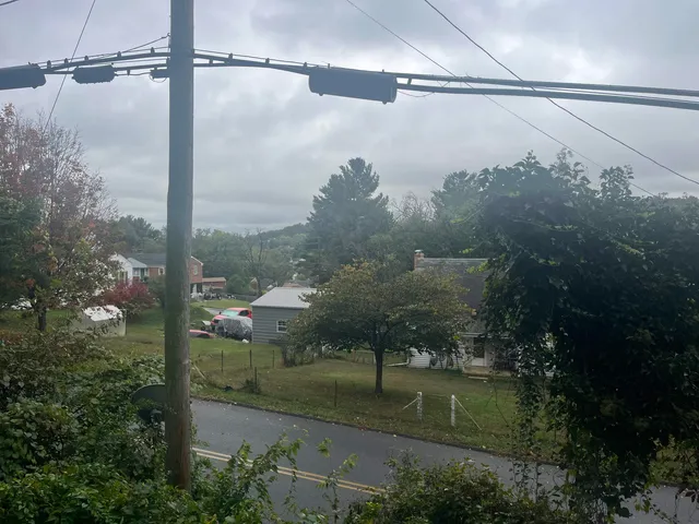 a view of a city from a balcony