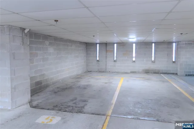 a living room with a rug