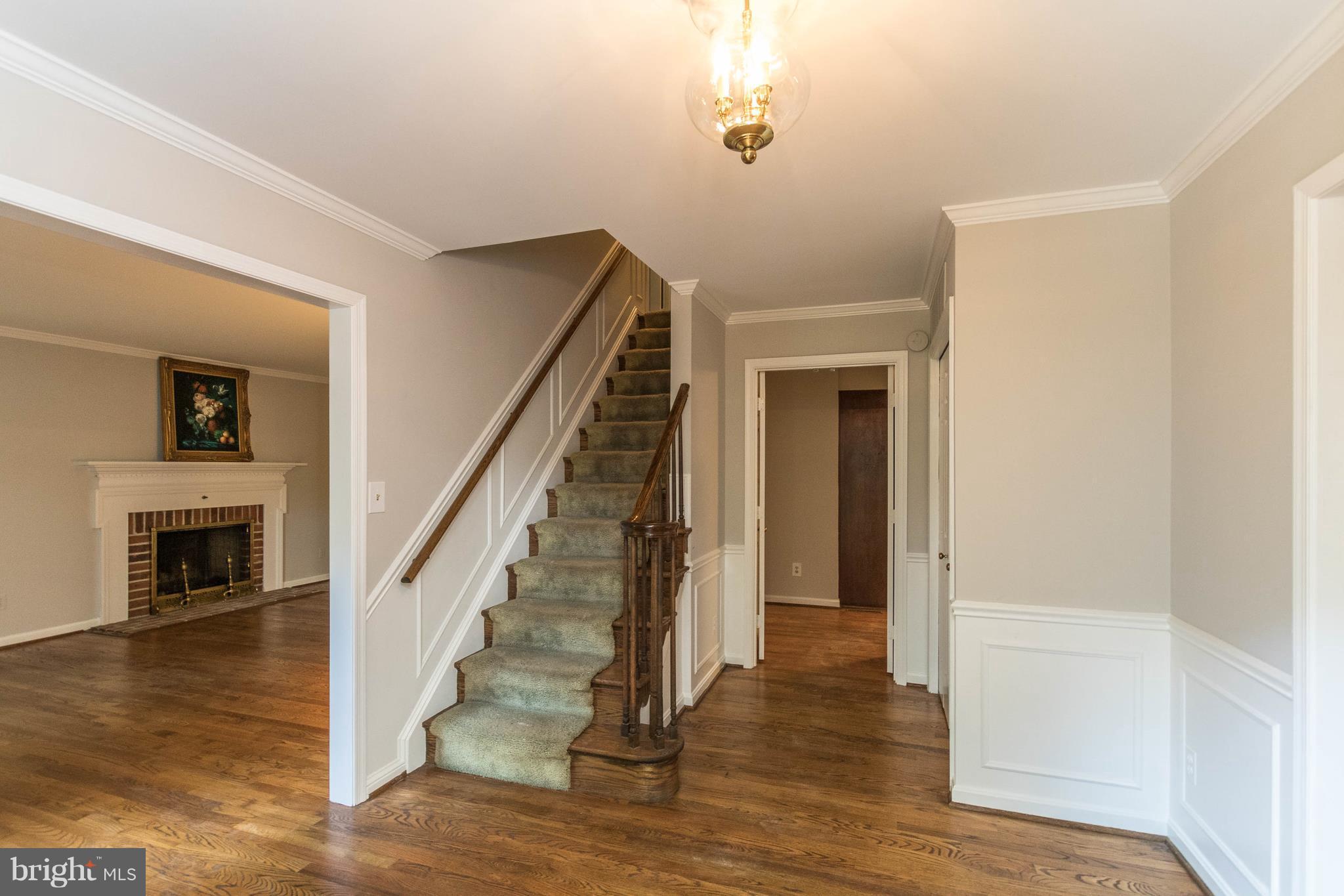 Newly Refinished Wood Floors-View From Foyer to LR