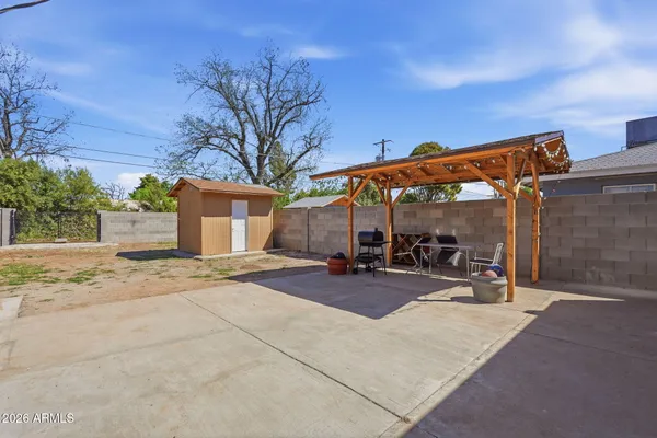 a backyard of a house