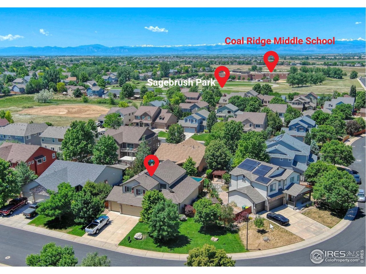 6727 Thistle Ridge Avenue Firestone, CO 80504 - Photo 39 of 40 an aerial view of residential houses with outdoor space and street view