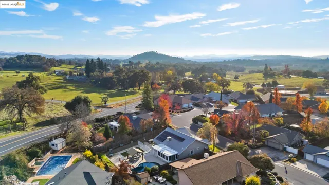 an outdoor space with furniture