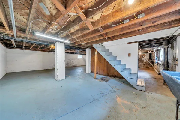a view of terrace with wooden floor
