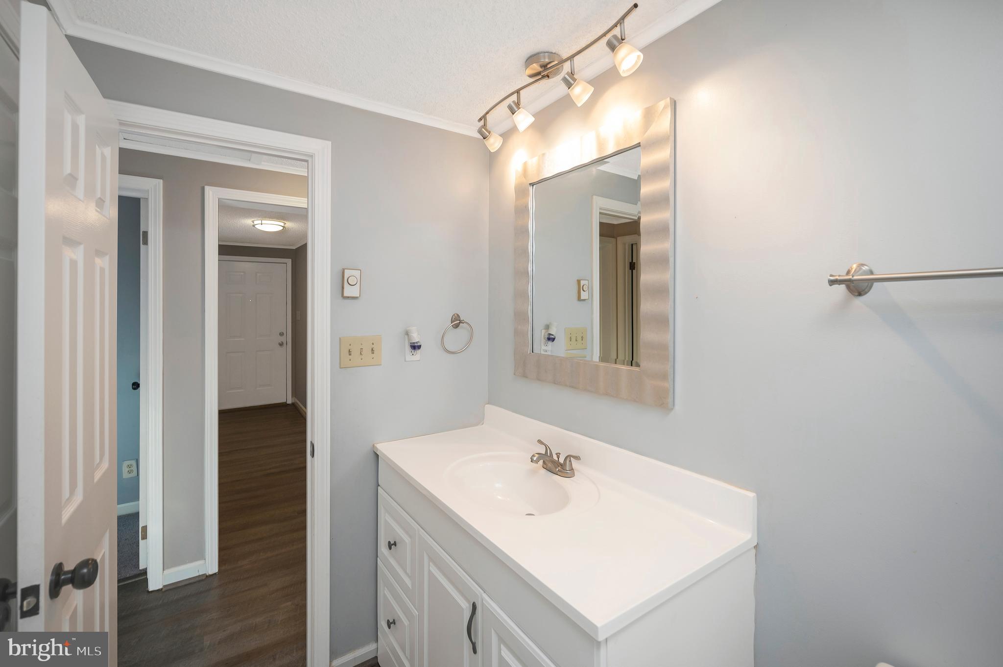 12402 Toll House Road Spotsylvania, VA 22551 - Photo 40 of 59 a bathroom with a sink a light fixture and a mirror