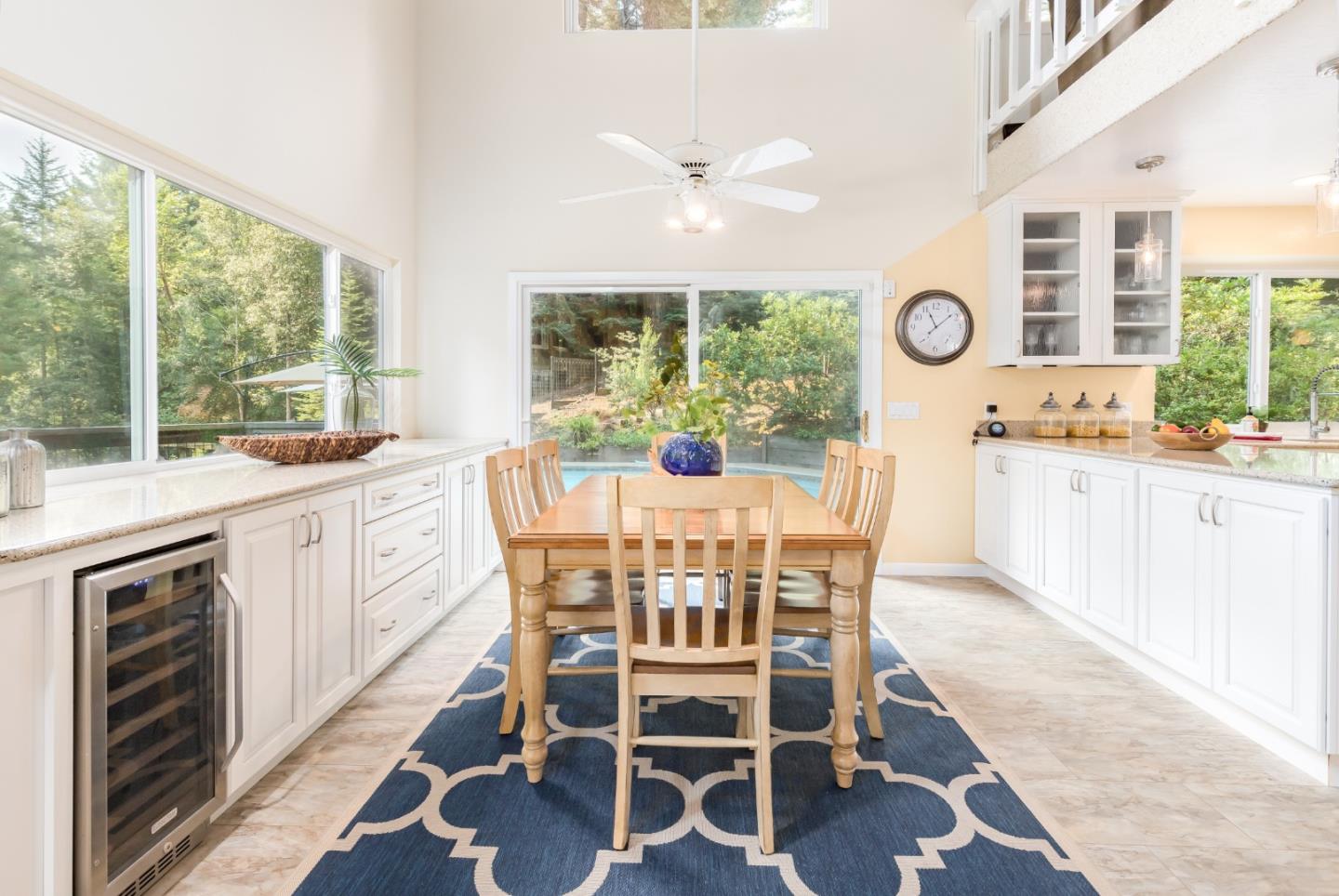 181 View Road Felton, CA 95018 - Photo 8 of 34 a view of a dining room with furniture window and outside view