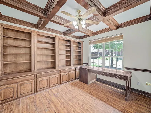 a large white room with a large window