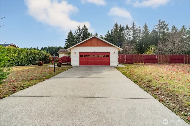 a view of a yard with trees