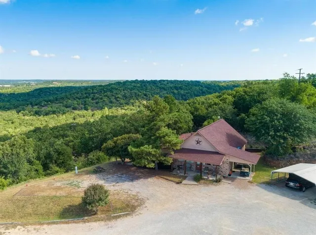 a view of a yard with potted plants