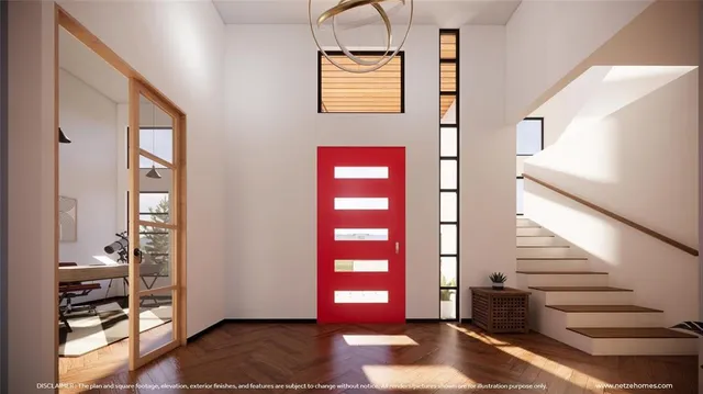 a view of front door with stairs