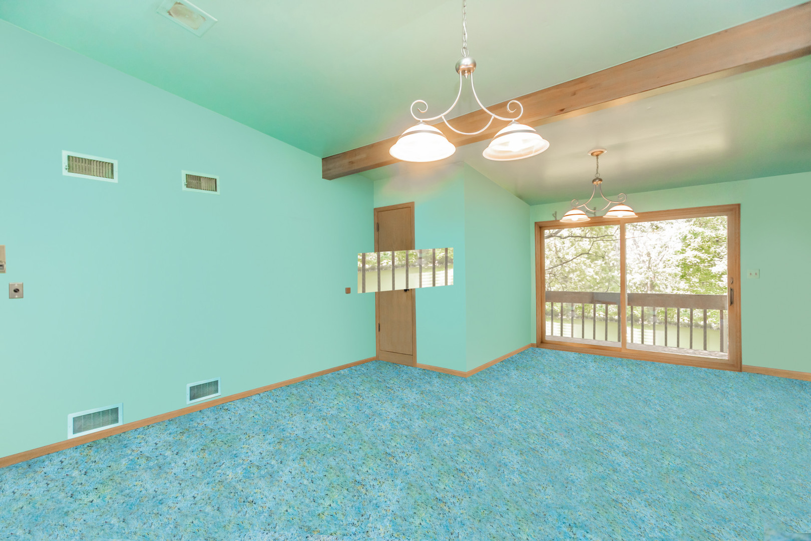 8080 Wolf Road Burr Ridge, IL 60527 - Photo 39 of 73 a view of an empty room with window and chandelier fan