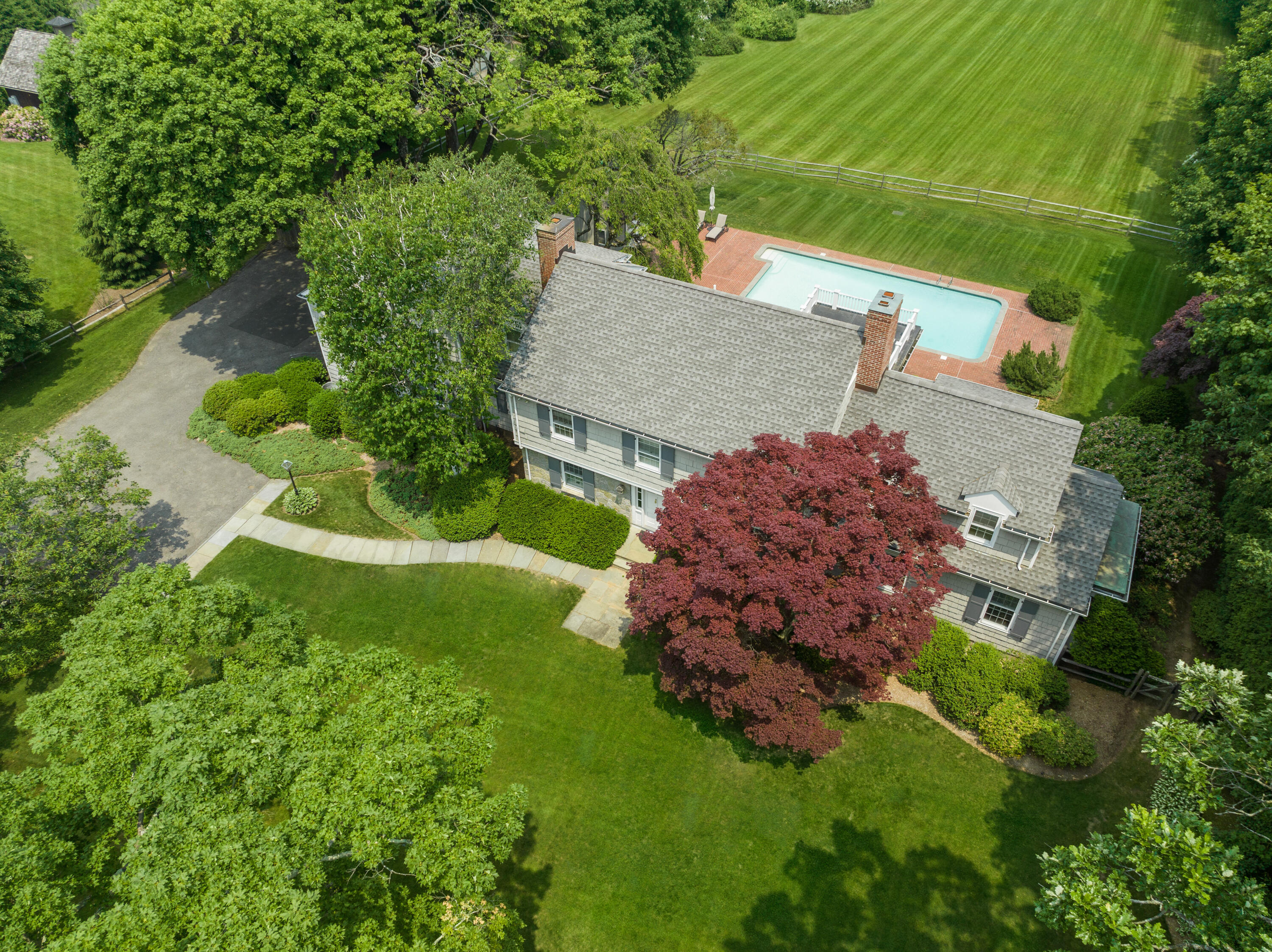 246 White Oak Shade Road New Canaan, CT 06840 - Photo 3 of 38 an aerial view of a house