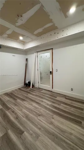 a view of a porch of a house