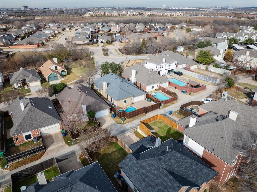 4664 Cherokee Path Carrollton, TX 75010 - Photo 20 of 21 an aerial view of a city with lots of residential buildings
