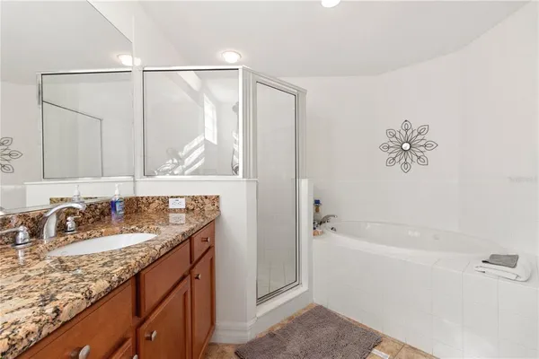 a view of a park with slide