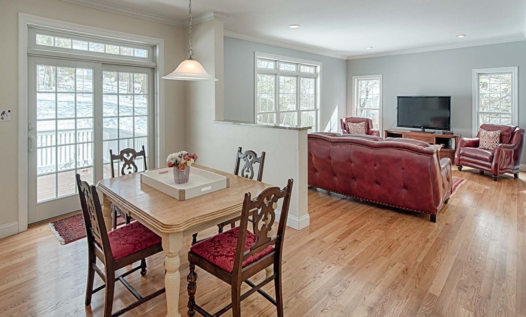 3 Ballard Terrace Lexington, MA 02420 - Photo 9 of 24 a living room with furniture a flat screen tv and wooden floor