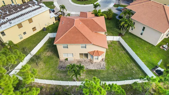 an aerial view of a house