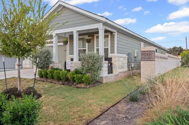 a view of a backyard with plants