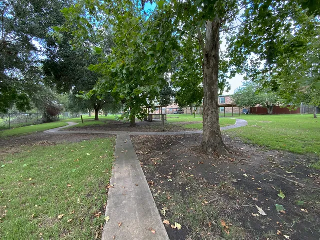 a view of a park with tree s