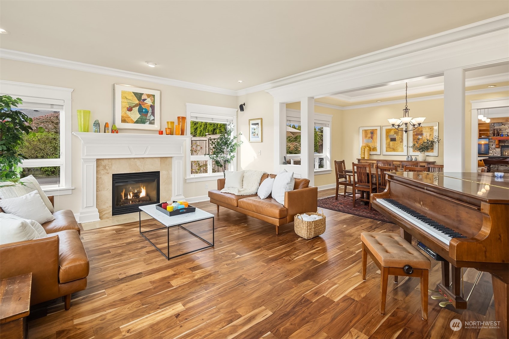701 Cary Road Edmonds, WA 98020 - Photo 5 of 40 a living room with furniture and a fireplace