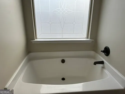 a bathroom with a tub