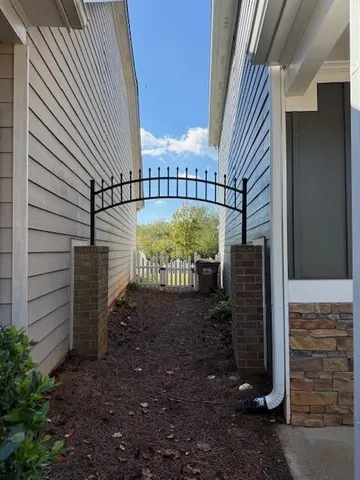 a view of a pathway of a building