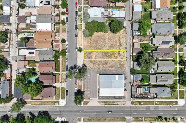 an aerial view of multiple houses