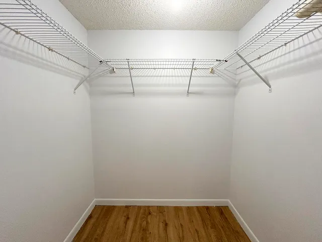 a view of small space with racks on the wall