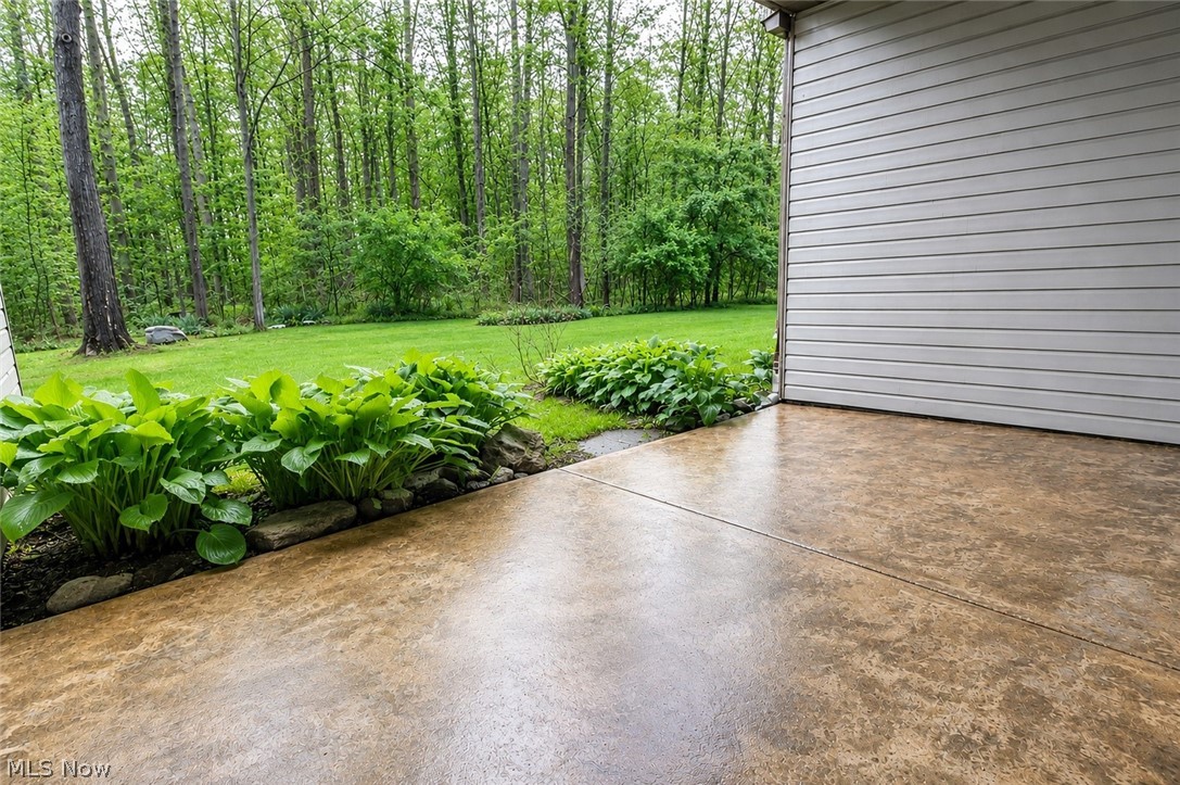 16575 Wren Road, Unit 3C Chagrin Falls, OH 44023 - Photo 25 of 29 Stamped concrete patio overlooking acres of woods.