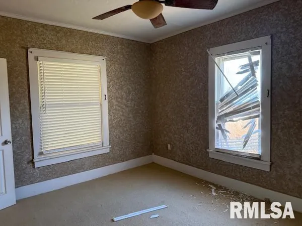an empty room with a window