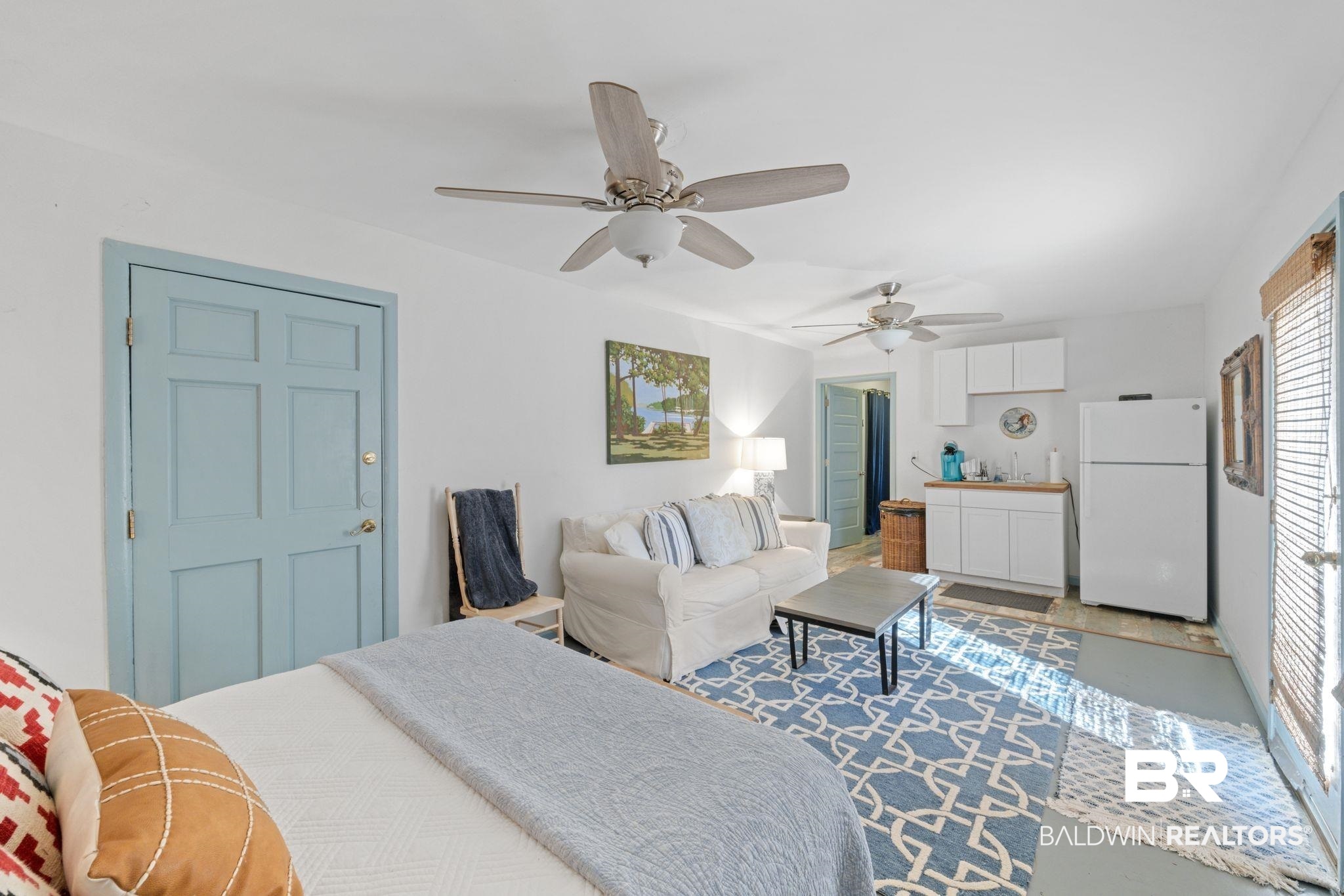 7646 Spring Branch Road Elberta, AL 36530 - Photo 52 of 85 Bedroom with ceiling fan, white fridge, and sink
