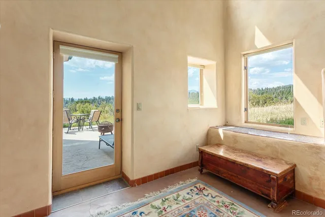 a bathroom with a window