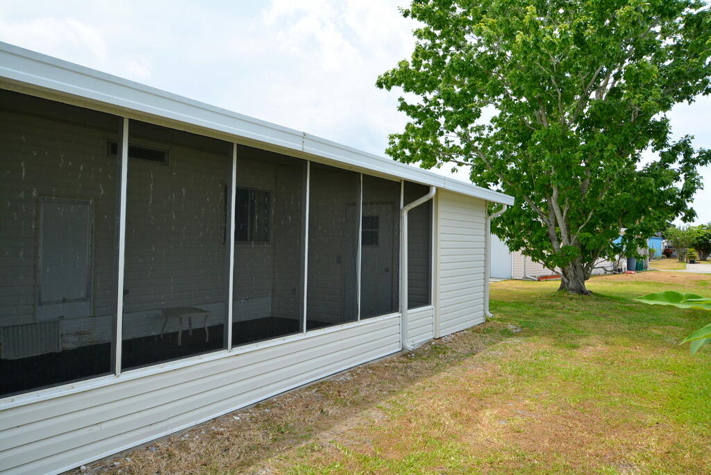 623 Periwinkle Circle Barefoot Bay, FL 32976 - Photo 32 of 37 a view of backyard with large trees and plants