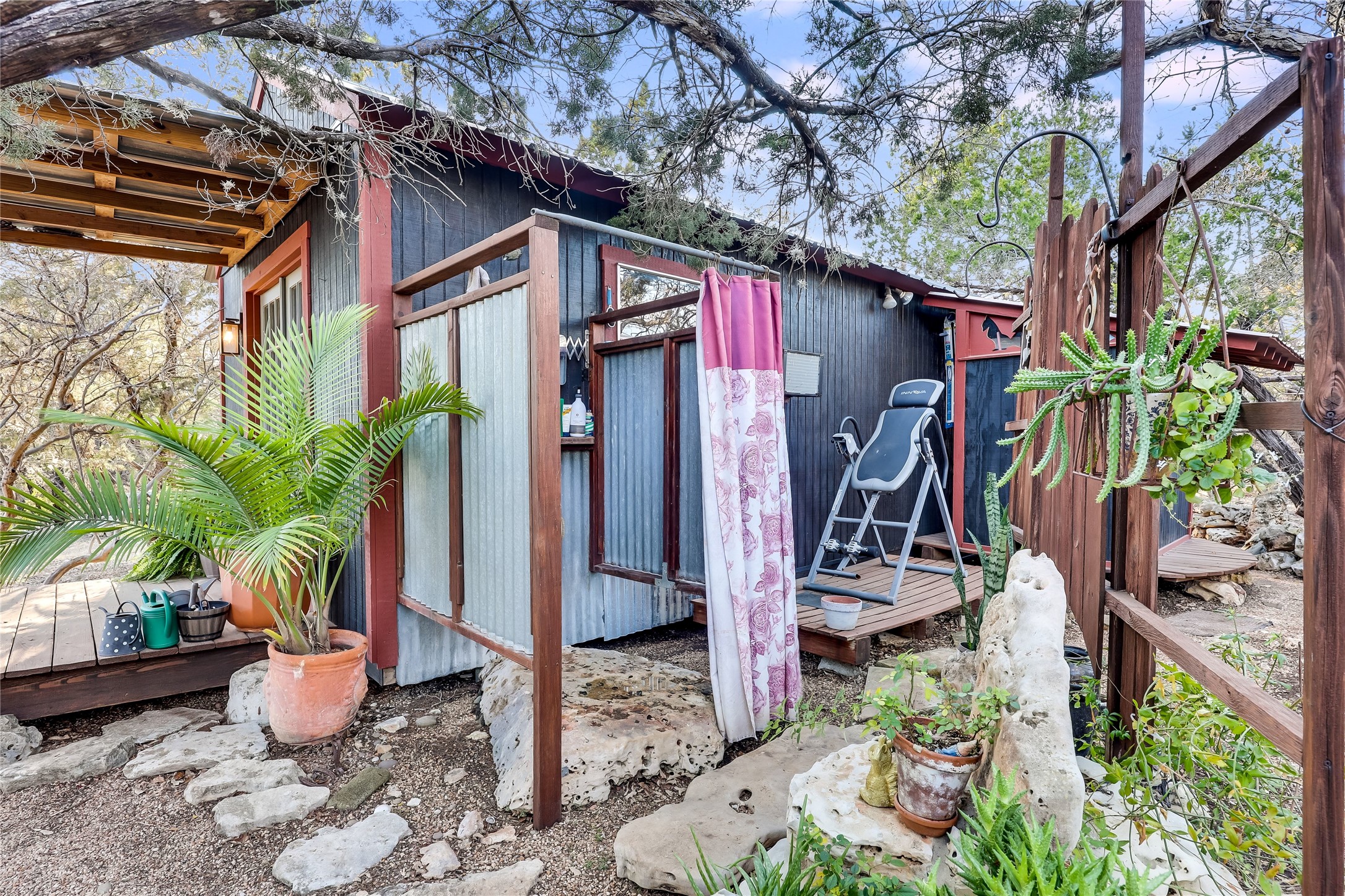 14606 Custer Court Austin, TX 78734 - Photo 28 of 35 Outdoor Shower just off Additional Dwelling Unit structure next to primary structure