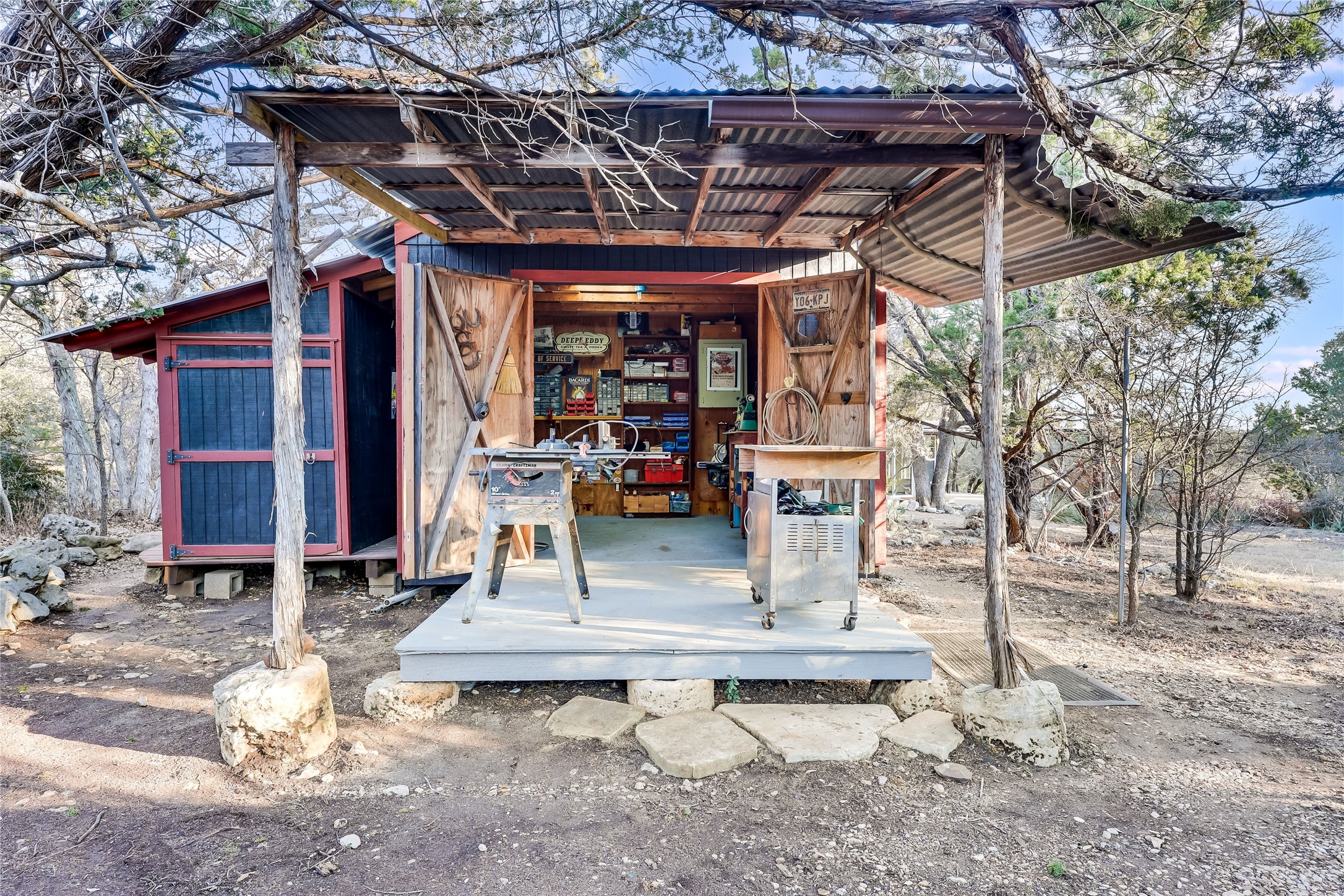 14606 Custer Court Austin, TX 78734 - Photo 30 of 35 Back side of Additional Dwelling Unit Structure is a Workshop with Electrical!