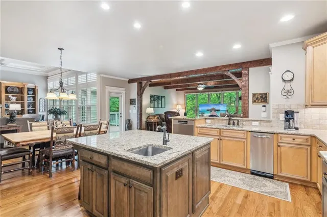 a view of a stove and mirror